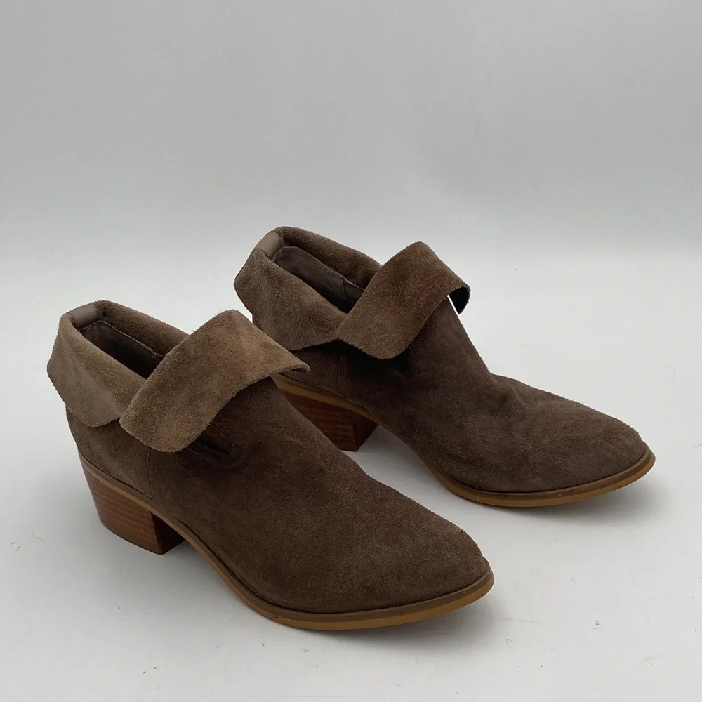Steve Madden Taupe Suede Ankle Booties women 8.5M casual office retro Y2K